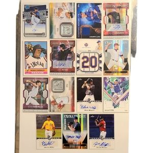 Lot of 15 different MLB Autographed/Serial Numbered/Jersey Relic Baseball Cards